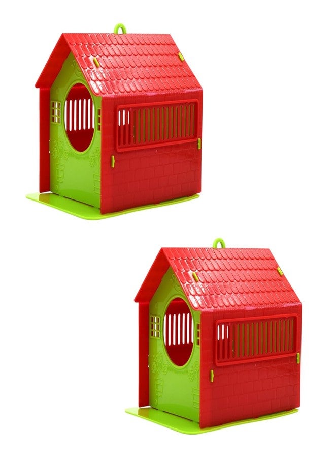Oblivion Bird House - Multicolor Small Wooden Sheets Hanging Bird Nest for Sparrow and Budgies Bird Nest House for Terrace, Garden, Balcony, Window, Grill and Backyard (Pack of 2) - Image 1